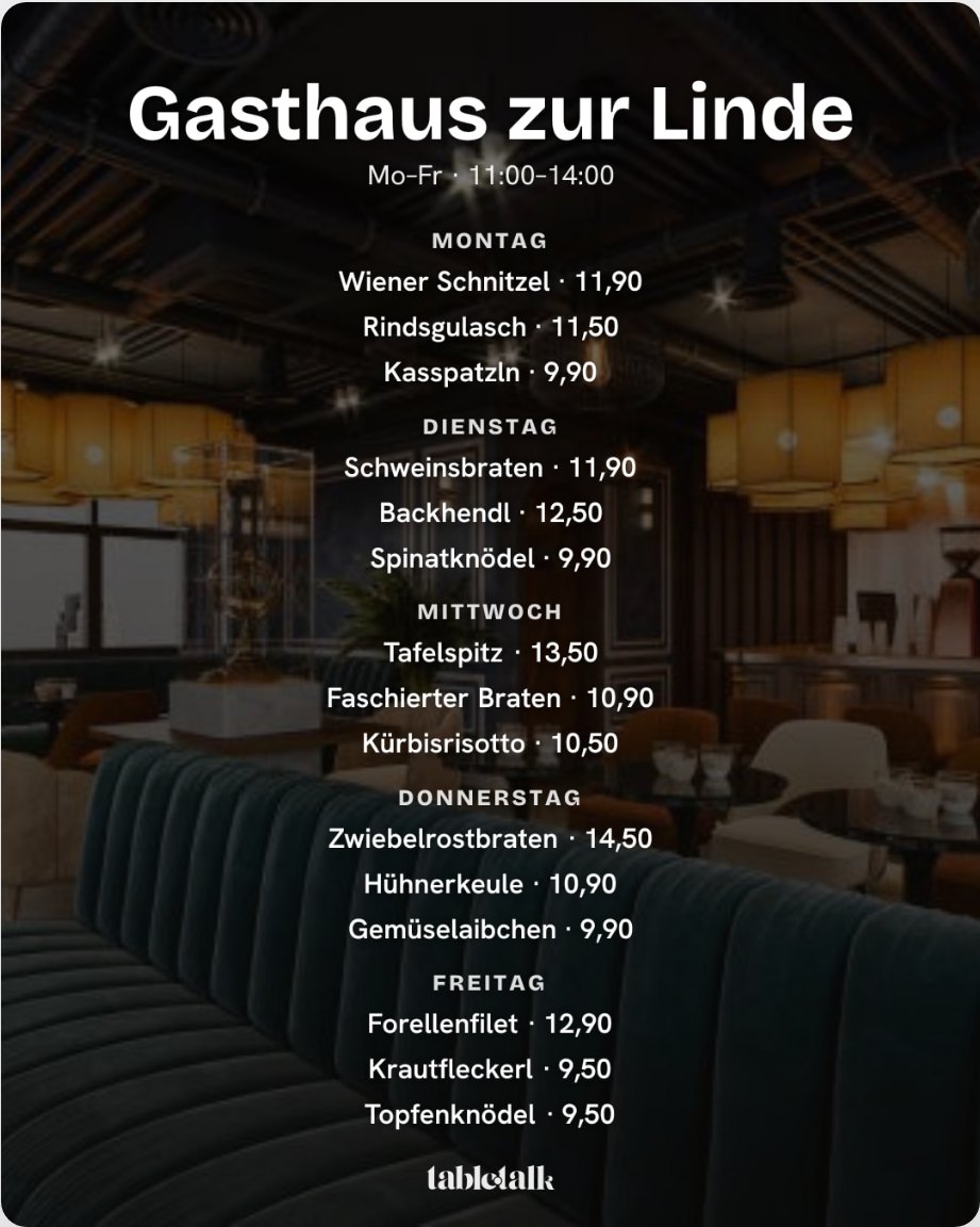Feed-Post 4:5 mit der Wochenkarte