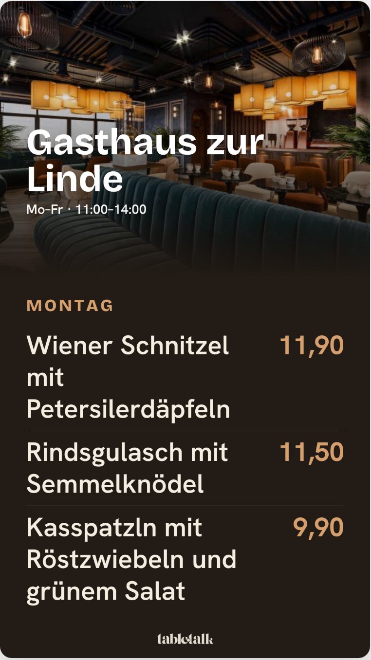 Story 9:16 mit dem Tagesmenü